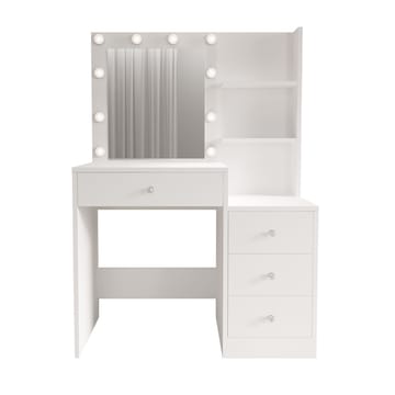 Sminkebord Hanah Home Monelle (69,4 x 135 x 40 cm) Hvid - Hvid - Møbler - Borde - Sminkebord & konsolbord