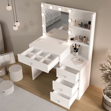 Sminkebord Hanah Home Monelle (69,4 x 135 x 40 cm) Hvid - Hvid - Møbler - Borde - Sminkebord & konsolbord