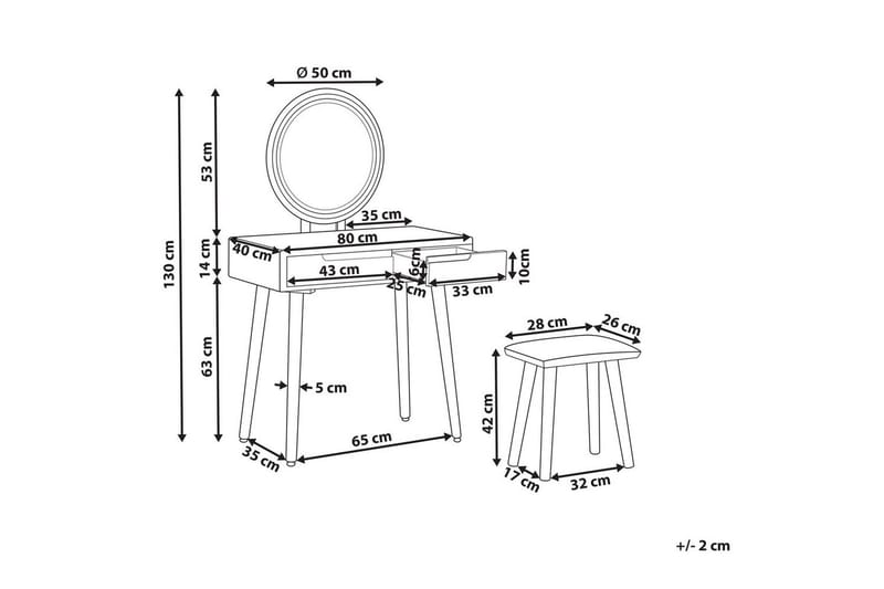 Sminkebord Josselin - Møbler - Borde - Sminkebord & konsolbord