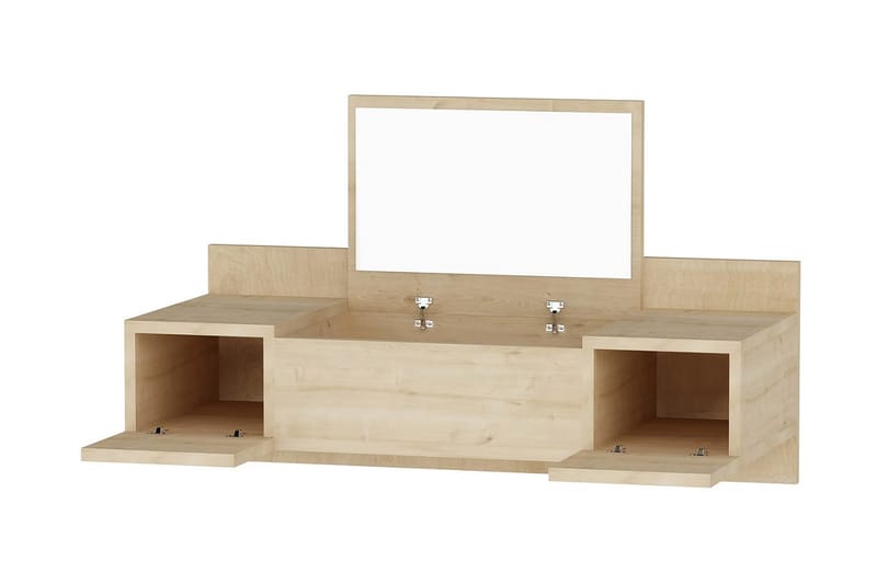 Andifli Makeup bord 100 cm - Blå/Natur - Møbler - Borde - Sminkebord & konsolbord - Makeup bord med spejl