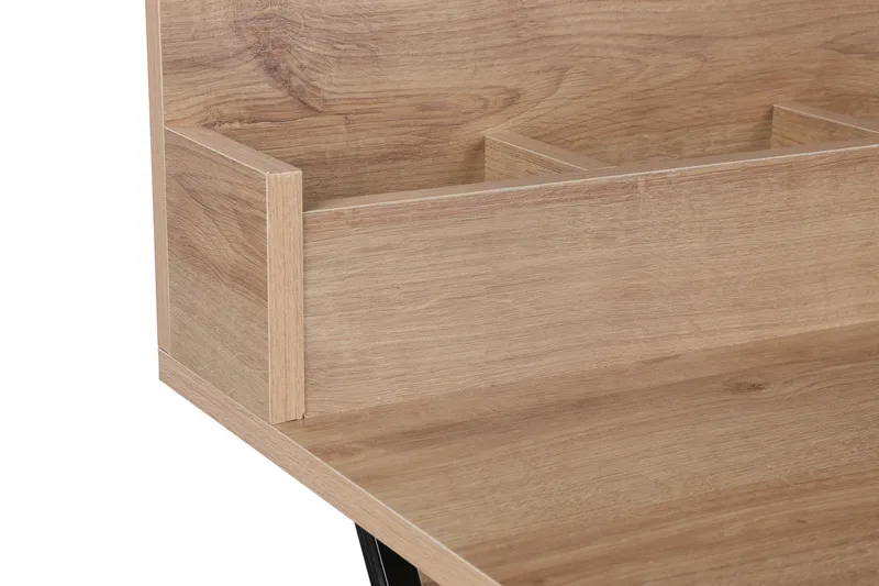 Butikker Makeup bord 100 cm - Natur / sort - Møbler - Borde - Sminkebord & konsolbord - Makeup bord med spejl