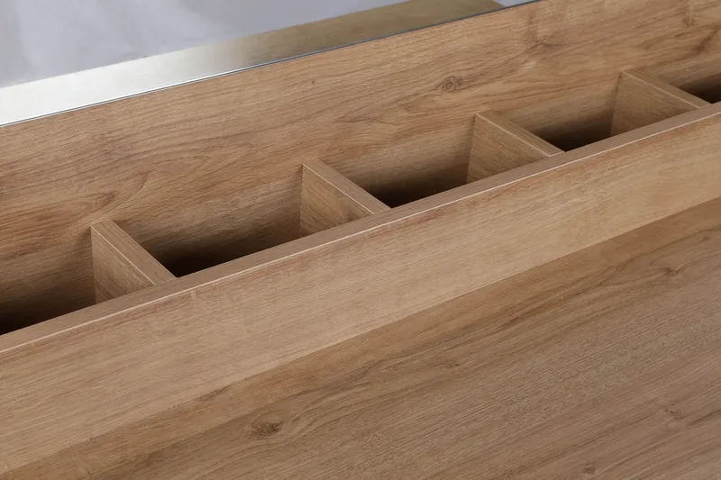 Butikker Makeup bord 100 cm - Natur / sort - Møbler - Borde - Sminkebord & konsolbord - Makeup bord med spejl