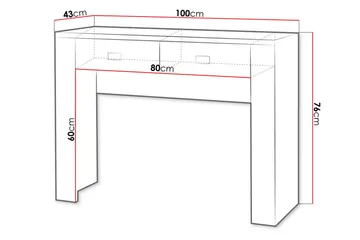 Cezar Sminkbord 100x43x76 cm Ek - Møbler - Borde - Sminkebord & konsolbord