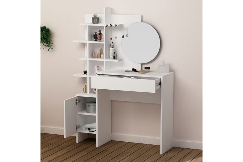 Decorta Makeup-bord - Hvid - Møbler - Borde - Sminkebord & konsolbord - Makeup bord med spejl