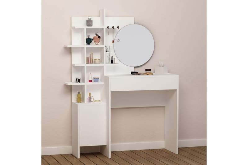 Decorta Makeup-bord - Hvid - Møbler - Borde - Sminkebord & konsolbord - Makeup bord med spejl