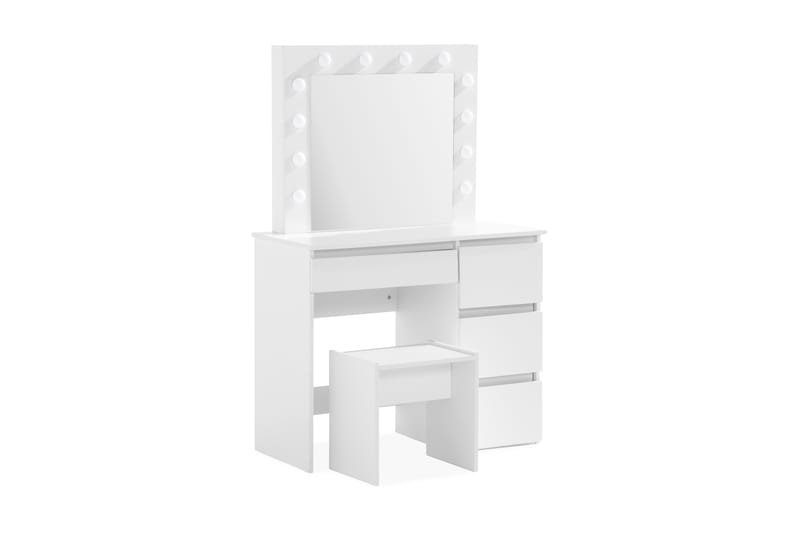 Emtefall Sminkebord 94 cm med LED-belysning - Hvid - Makeup bord med spejl - Sminkebord & konsolbord - Makeup bord med lamper