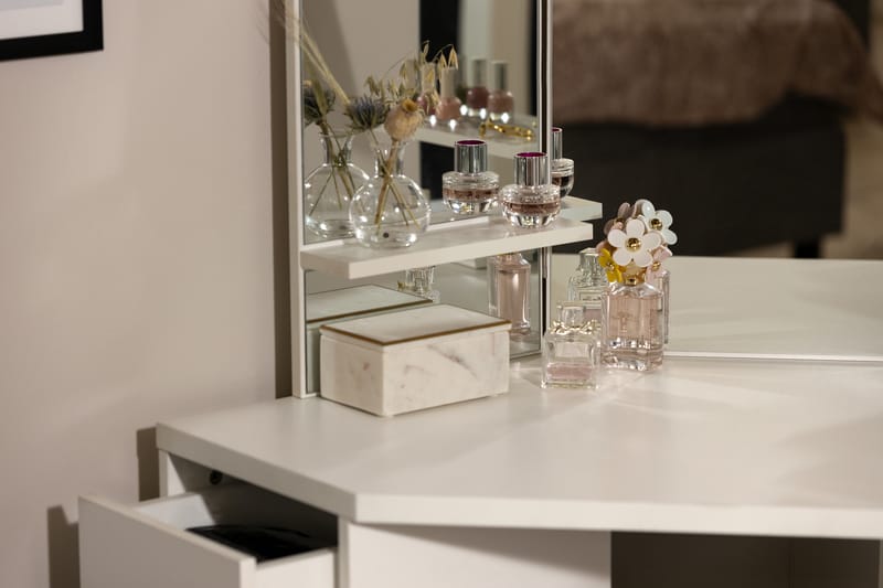 Hidingsta Sminkebord 114 cm - Hvid - Makeup bord med spejl - Sminkebord & konsolbord