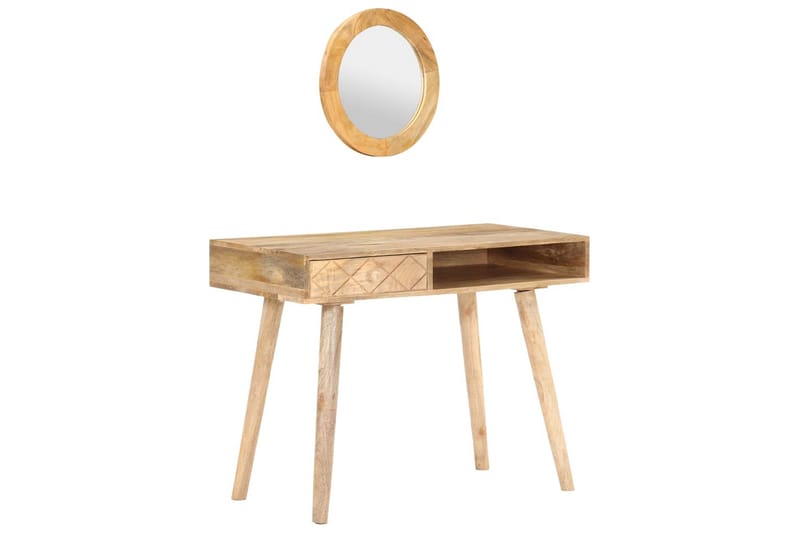 Kosmetikbord 100X50X76 cm Massivt Mangotræ - Brun - Møbler - Borde - Sminkebord & konsolbord