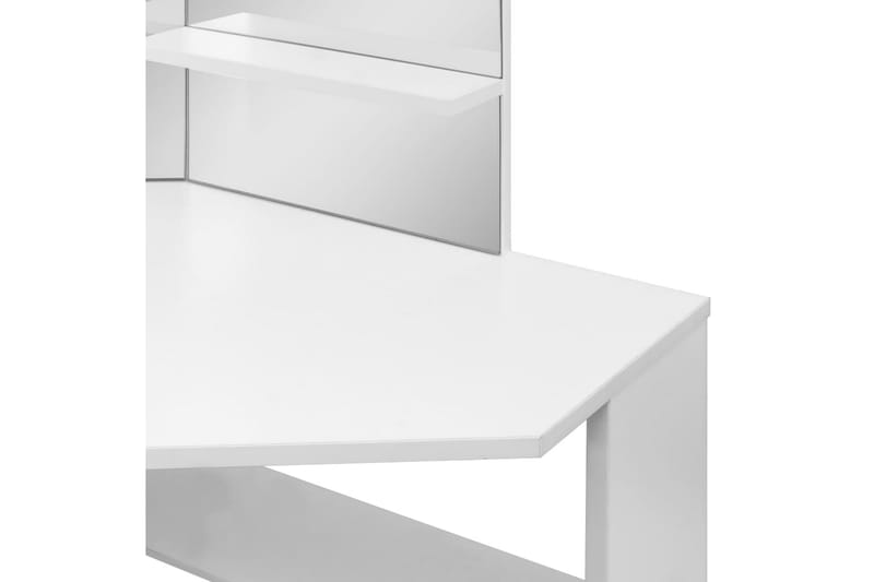 Kosmetikbord Hjørnedesign Hvid - Makeup bord med spejl - Sminkebord & konsolbord