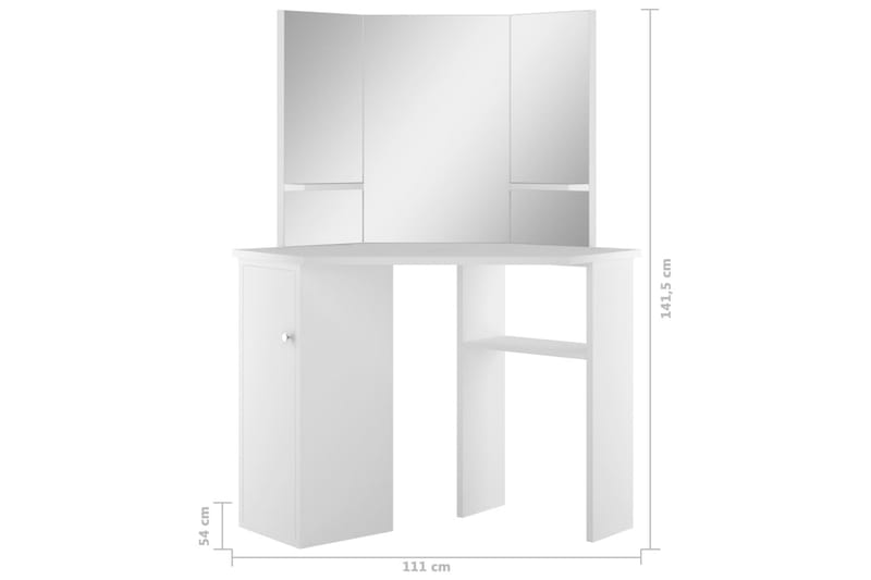 Kosmetikbord Hjørnedesign Hvid - Møbler - Borde - Sminkebord & konsolbord
