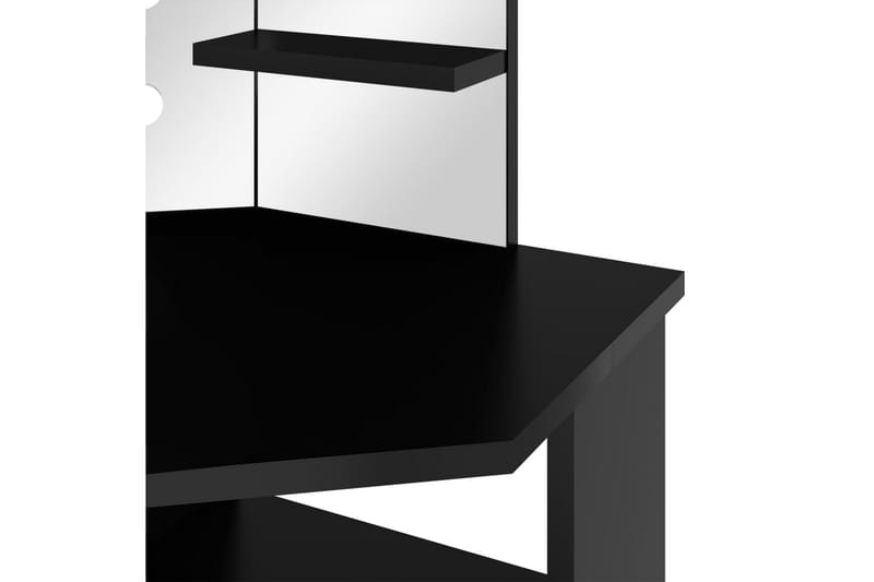 kosmetikbord med LED-lys 111x54x141,5 cm sort - Sort - Møbler - Borde - Sminkebord & konsolbord