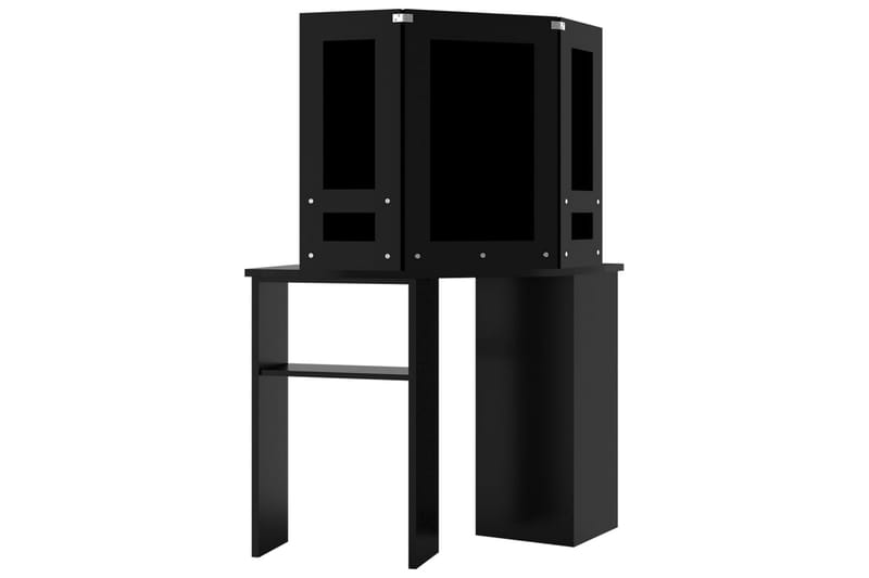 kosmetikbord med LED-lys 111x54x141,5 cm sort - Sort - Møbler - Borde - Sminkebord & konsolbord