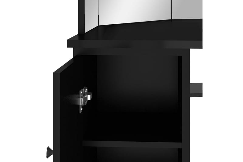 kosmetikbord med LED-lys 111x54x141,5 cm sort - Sort - Møbler - Borde - Sminkebord & konsolbord