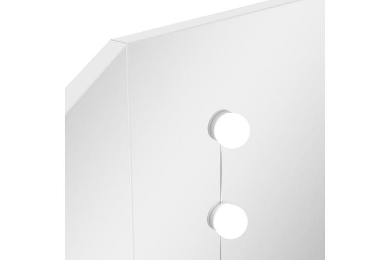 Kosmetikbord Med Led-Lys Hjørnedesign Hvid - Møbler - Borde - Sminkebord & konsolbord