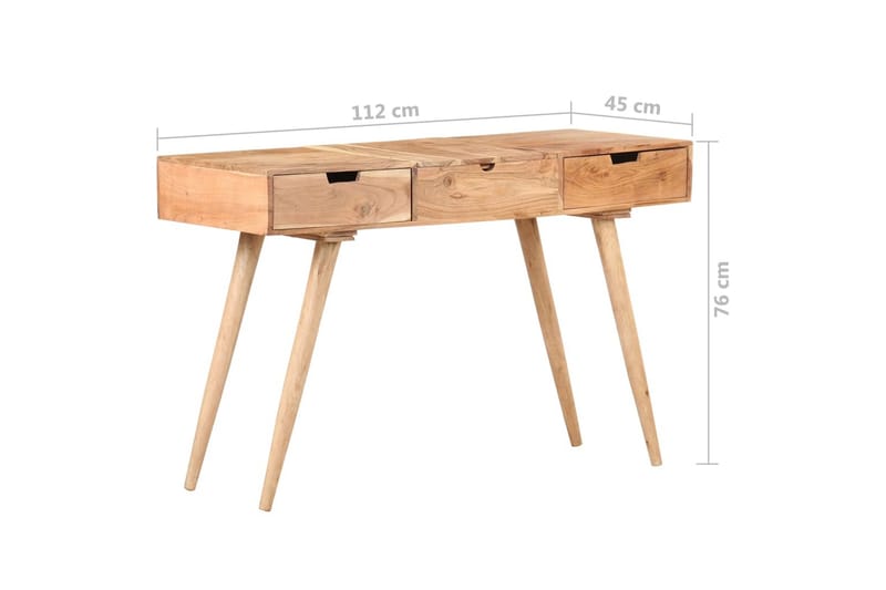 kosmetikbord med spejl 112x45x76 cm massivt akacietræ - Brun - Sminkebord & konsolbord