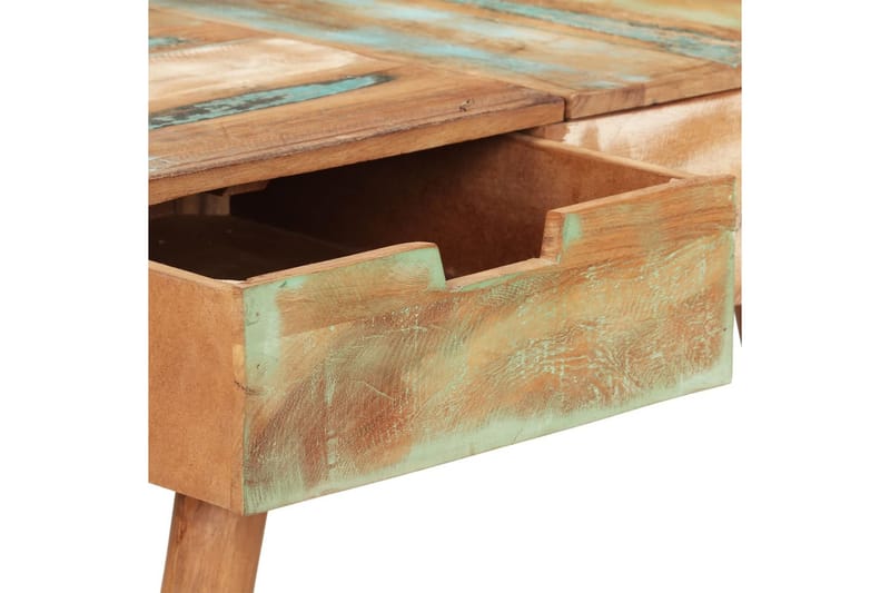 kosmetikbord med spejl 112x45x76 cm massivt genbrugstræ - Brun - Møbler - Borde - Sminkebord & konsolbord