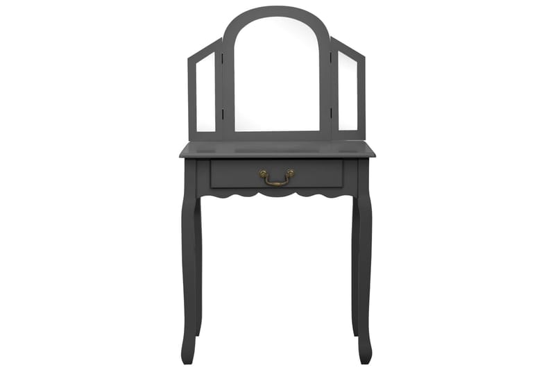 Kosmetikbord Med Taburet 65x36x128 cm Kejsertræ Mdf Grå - Møbler - Borde - Sminkebord & konsolbord