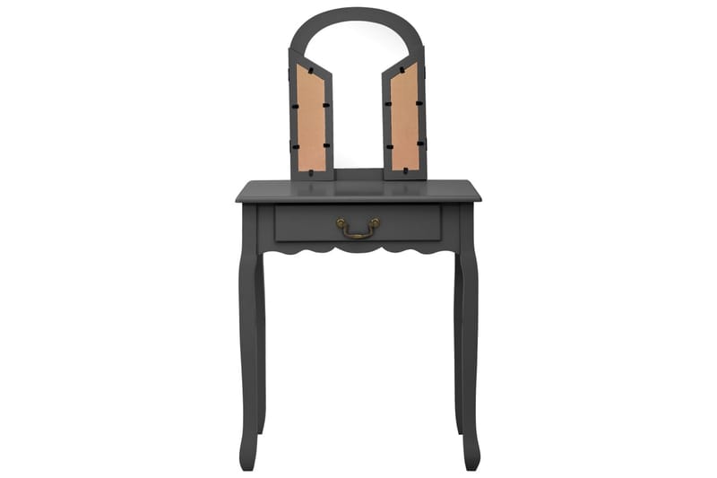 Kosmetikbord Med Taburet 65x36x128 cm Kejsertræ Mdf Grå - Møbler - Borde - Sminkebord & konsolbord