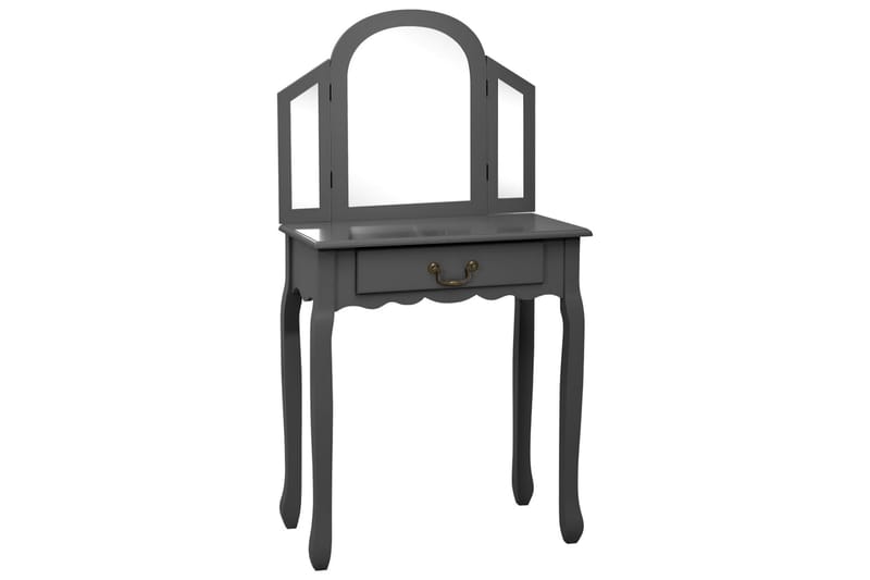 Kosmetikbord Med Taburet 65x36x128 cm Kejsertræ Mdf Grå - Møbler - Borde - Sminkebord & konsolbord