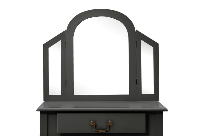 Kosmetikbord Med Taburet 65x36x128 cm Kejsertræ Mdf Grå - Møbler - Borde - Sminkebord & konsolbord