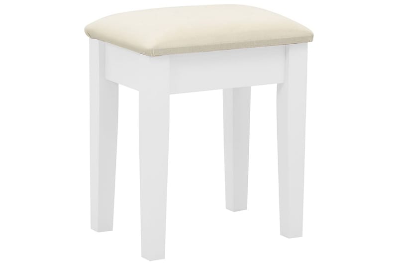 Kosmetikbord Med Taburet 65x36x128 cm Kejsertræ Mdf Hvid - Møbler - Borde - Sminkebord & konsolbord