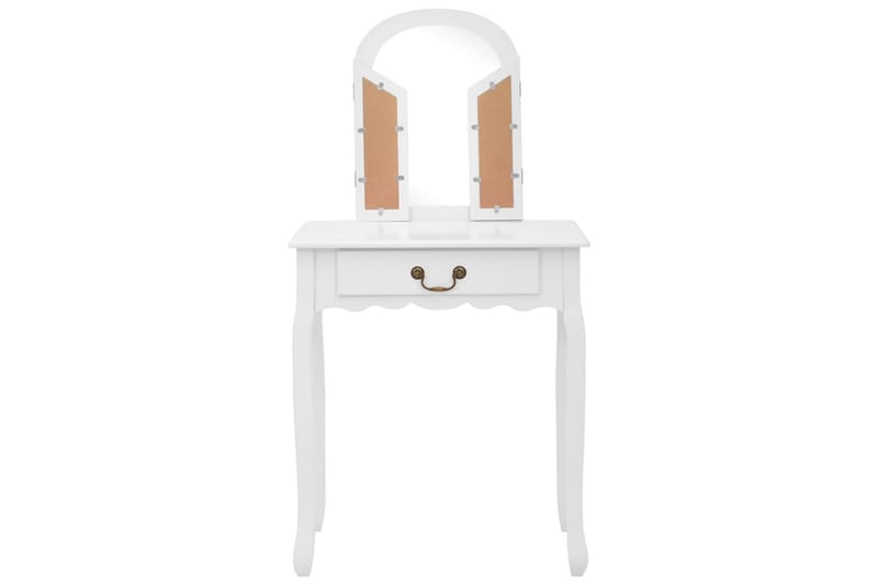 Kosmetikbord Med Taburet 65x36x128 cm Kejsertræ Mdf Hvid - Møbler - Borde - Sminkebord & konsolbord