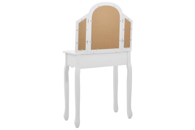 Kosmetikbord Med Taburet 65x36x128 cm Kejsertræ Mdf Hvid - Møbler - Borde - Sminkebord & konsolbord