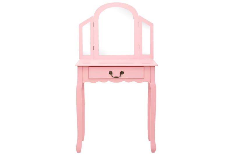 Kosmetikbord Med Taburet 65x36x128 cm Kejsertræ Mdf Pink - Møbler - Borde - Sminkebord & konsolbord