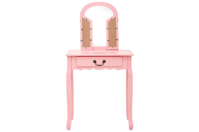 Kosmetikbord Med Taburet 65x36x128 cm Kejsertræ Mdf Pink - Møbler - Borde - Sminkebord & konsolbord