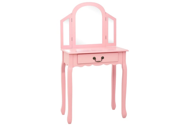 Kosmetikbord Med Taburet 65x36x128 cm Kejsertræ Mdf Pink - Møbler - Borde - Sminkebord & konsolbord