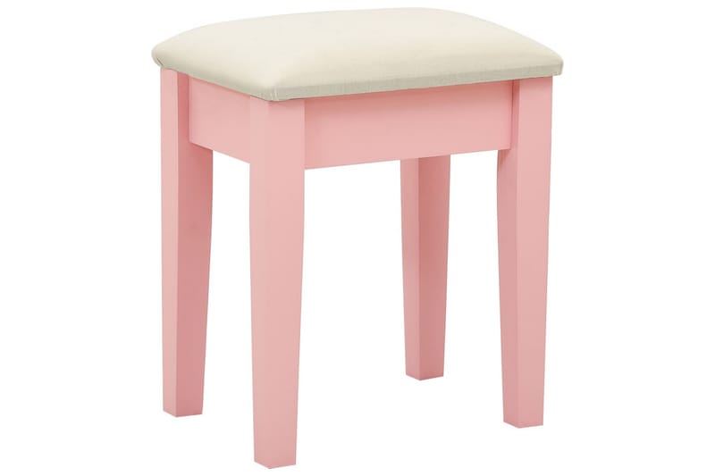 Kosmetikbord Med Taburet 65x36x128 cm Kejsertræ Mdf Pink - Møbler - Borde - Sminkebord & konsolbord