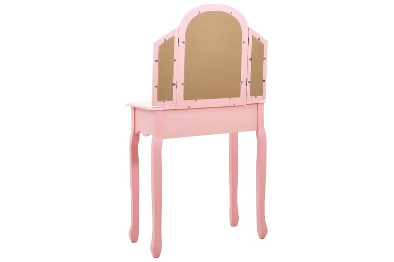 Kosmetikbord Med Taburet 65x36x128 cm Kejsertræ Mdf Pink - Sminkebord & konsolbord - Makeup bord med spejl