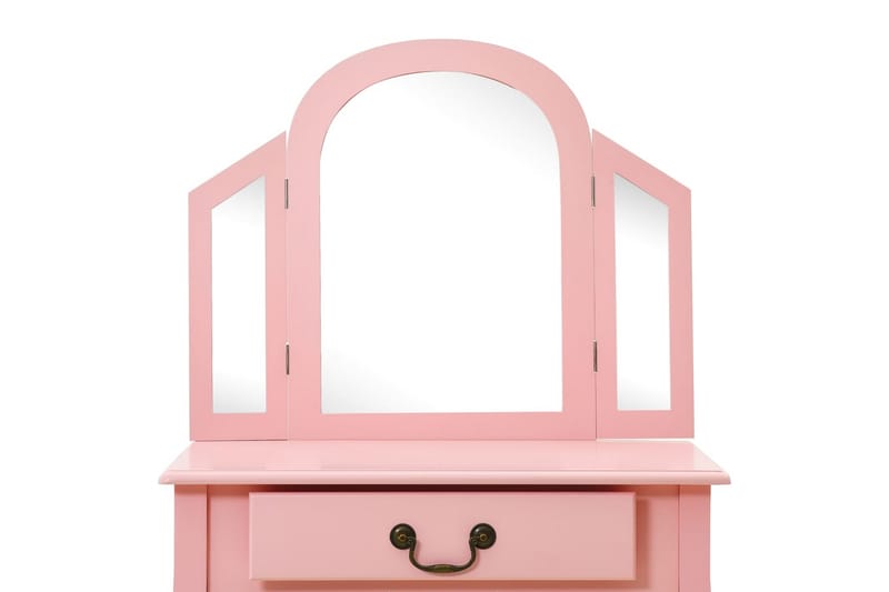 Kosmetikbord Med Taburet 65x36x128 cm Kejsertræ Mdf Pink - Møbler - Borde - Sminkebord & konsolbord