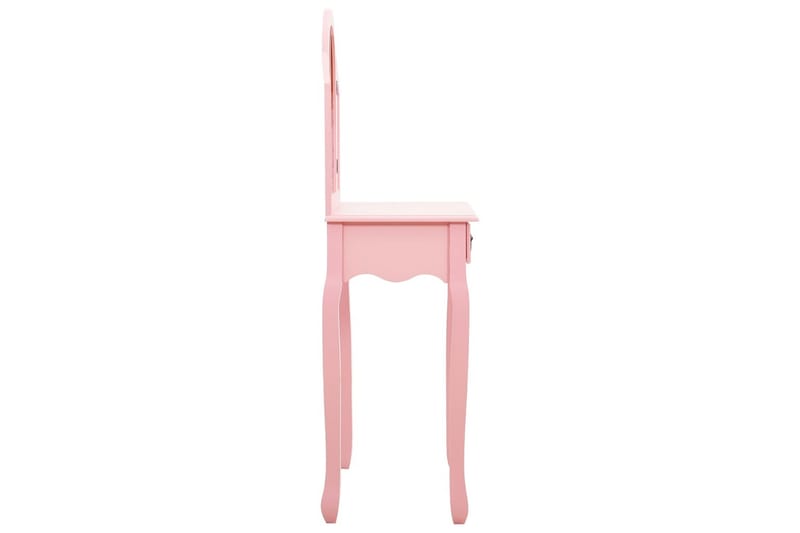 Kosmetikbord Med Taburet 65x36x128 cm Kejsertræ Mdf Pink - Møbler - Borde - Sminkebord & konsolbord