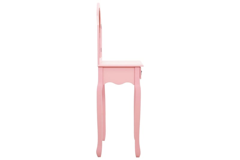 Kosmetikbord Med Taburet 65x36x128 cm Kejsertræ Mdf Pink - Sminkebord & konsolbord - Makeup bord med spejl