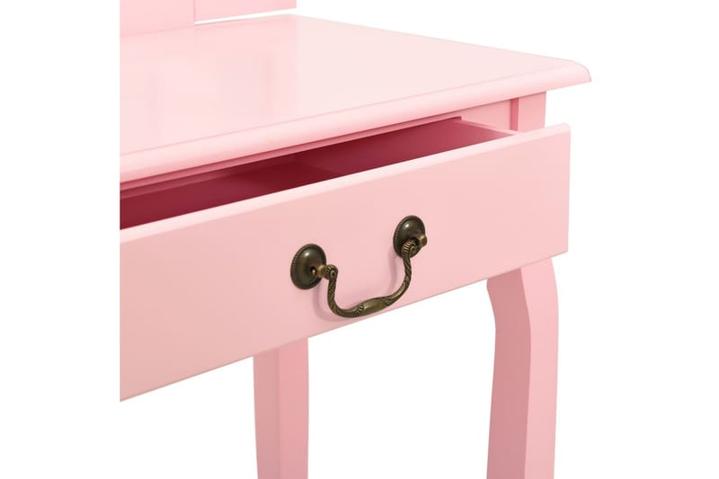 Kosmetikbord Med Taburet 65x36x128 cm Kejsertræ Mdf Pink - Møbler - Borde - Sminkebord & konsolbord