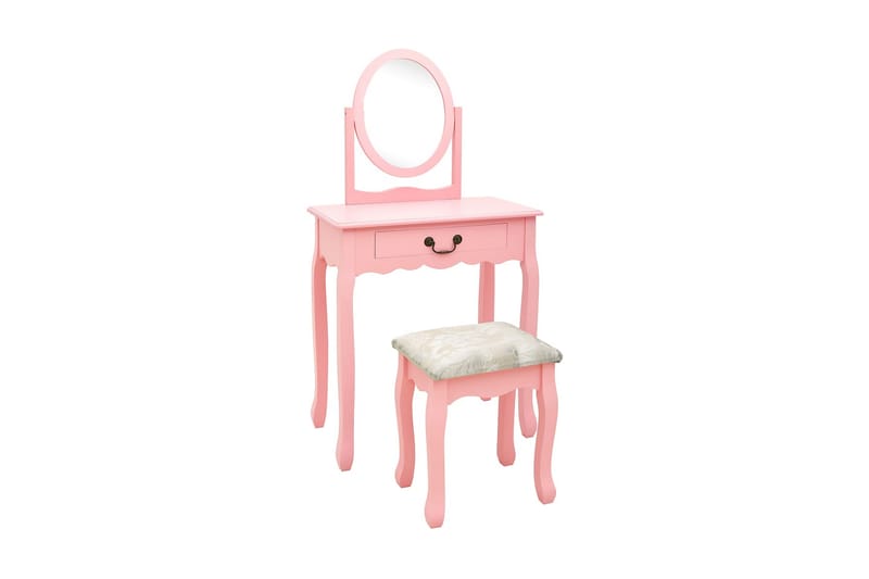 Kosmetikbord Med Taburet 65x36x128 cm Kejsertræ Mdf Pink - Møbler - Borde - Sminkebord & konsolbord