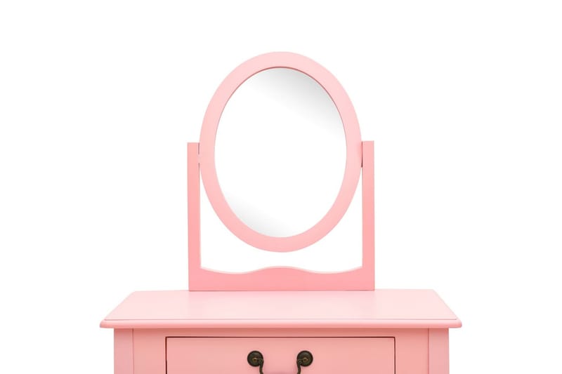 Kosmetikbord Med Taburet 65x36x128 cm Kejsertræ Mdf Pink - Møbler - Borde - Sminkebord & konsolbord