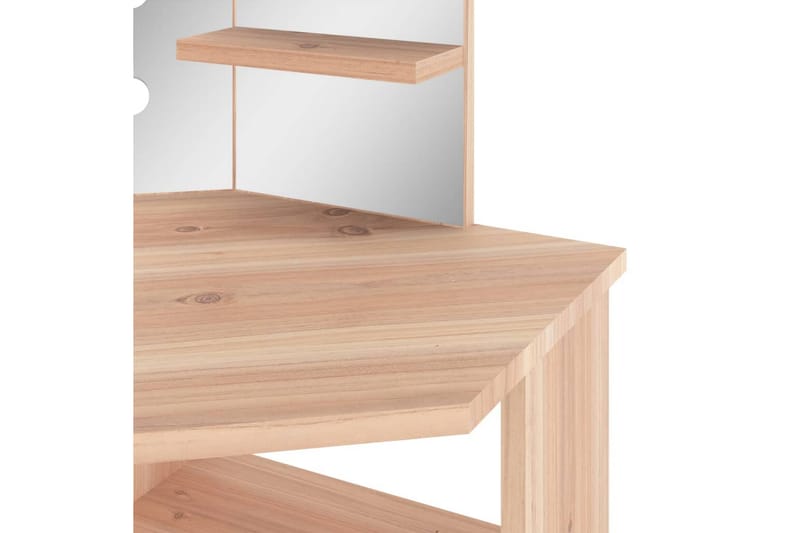 kosmetikbord til hjørne med LED-lys 111x54x141,5 cm eg - Møbler - Borde - Sminkebord & konsolbord