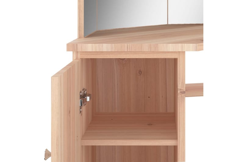 kosmetikbord til hjørne med LED-lys 111x54x141,5 cm eg - Møbler - Borde - Sminkebord & konsolbord
