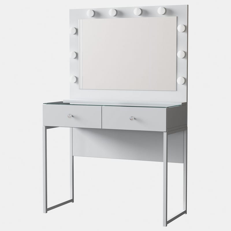 Make-up-bord Wallxpert Eska BJ158 (90 x 141,8 x 40 cm) hvid - Hvid - Møbler - Borde - Sminkebord & konsolbord