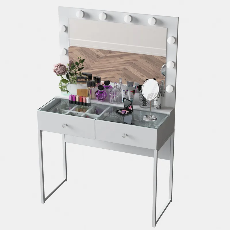 Make-up-bord Wallxpert Eska BJ158 (90 x 141,8 x 40 cm) hvid, Hvid