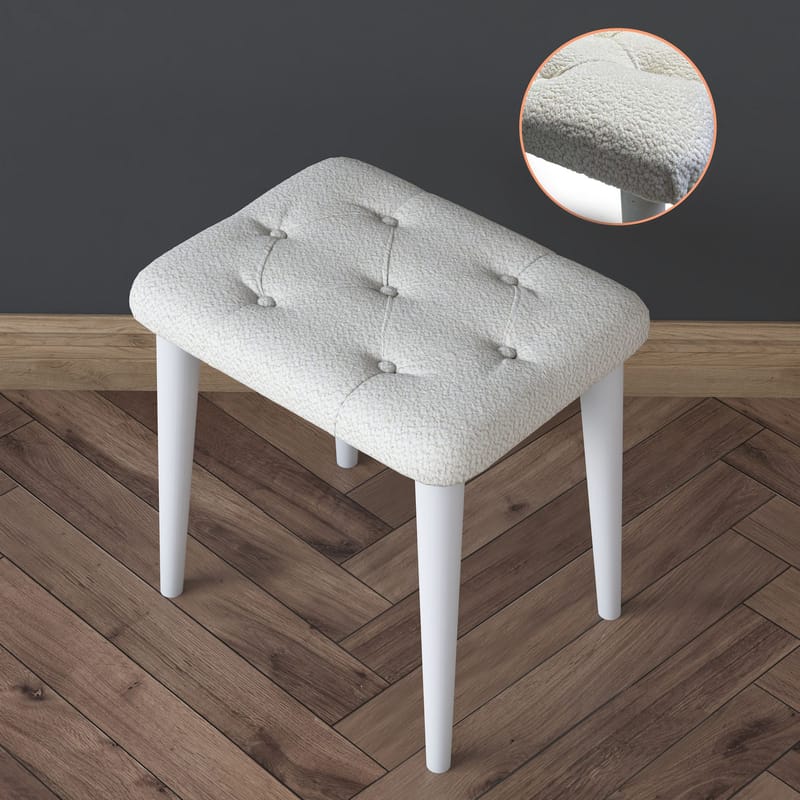 Make-up-bord Wallxpert Eska BJ164 (90 x 141,8 x 40 cm) Hvid - Hvid - Møbler - Borde - Sminkebord & konsolbord