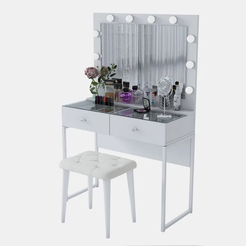 Make-up-bord Wallxpert Eska BJ164 (90 x 141,8 x 40 cm) Hvid, Hvid