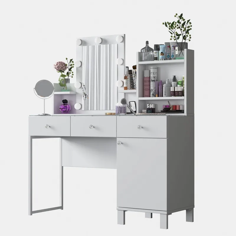 Make-up-bord Wallxpert Hyla BJ139 (120 x 136,8 x 40 cm) Hvid, Hvid