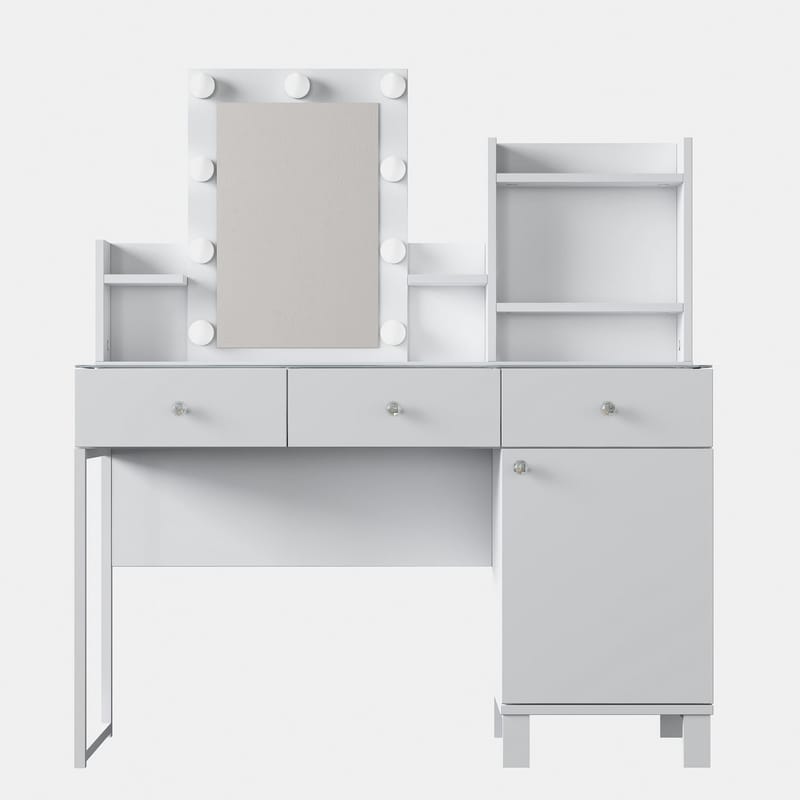 Make-up-bord Wallxpert Hyla BJ139 (120 x 136,8 x 40 cm) Hvid - Hvid - Møbler - Borde - Sminkebord & konsolbord