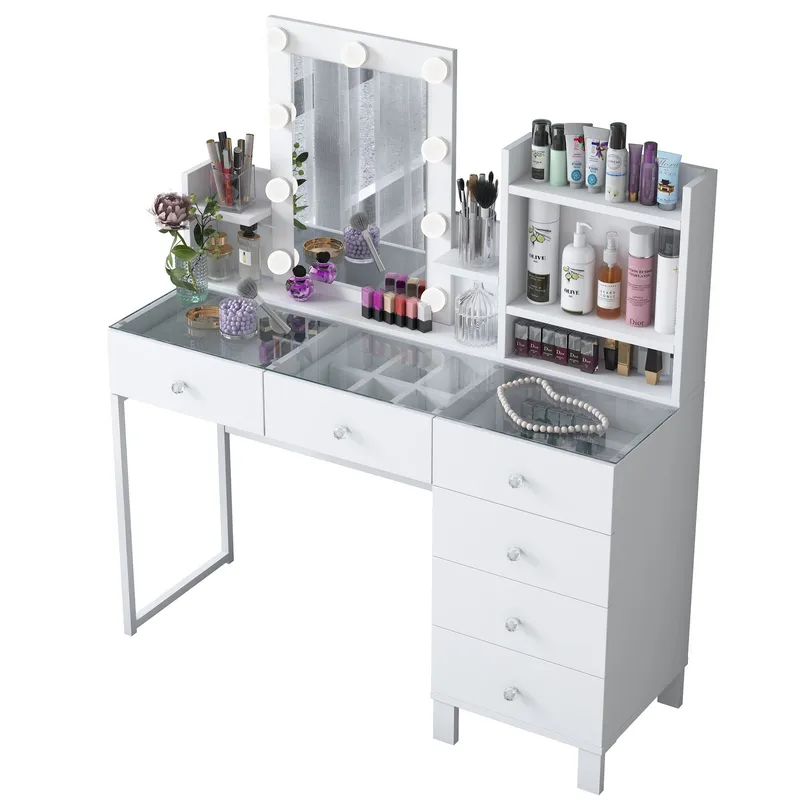 Make-up-bord Wallxpert Hyla BJ141 (120 x 136,8 x 40 cm) hvid, Hvid