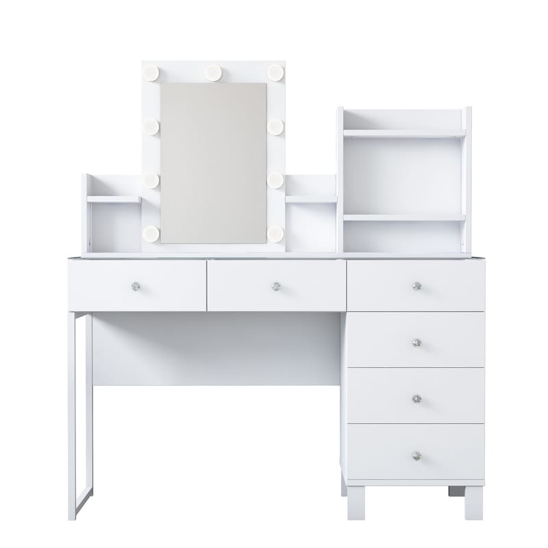 Make-up-bord Wallxpert Hyla BJ141 (120 x 136,8 x 40 cm) hvid - Hvid - Møbler - Borde - Sminkebord & konsolbord