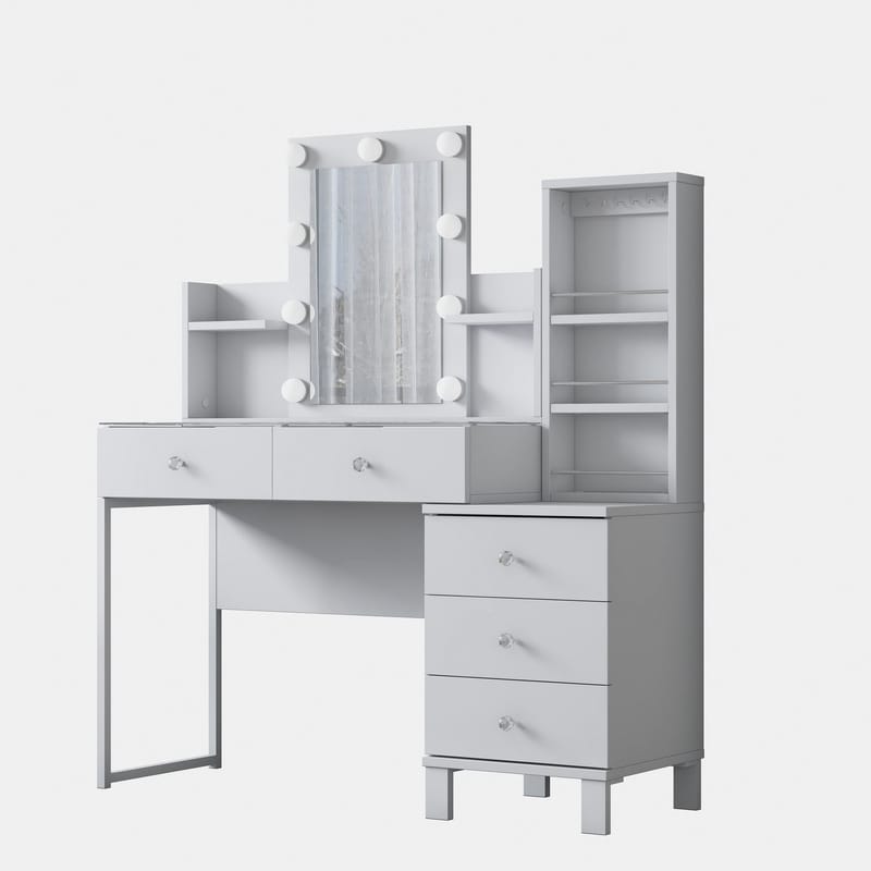 Make-up-bord Wallxpert Hyla BJ153 (120 x 136,8 x 40 cm) hvid - Hvid - Møbler - Borde - Sminkebord & konsolbord
