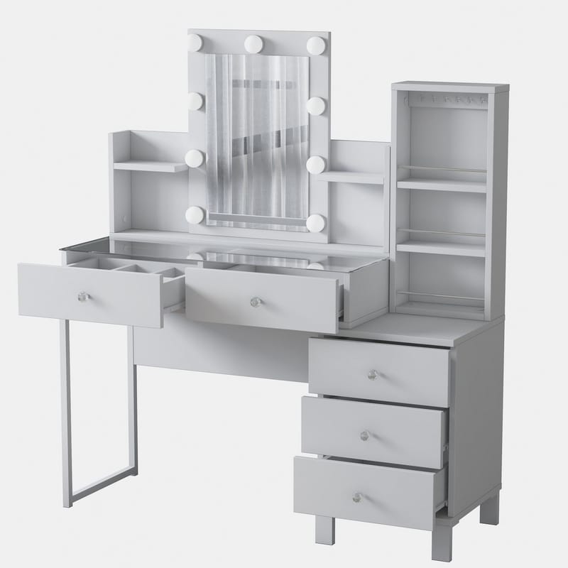 Make-up-bord Wallxpert Hyla BJ153 (120 x 136,8 x 40 cm) hvid - Hvid - Møbler - Borde - Sminkebord & konsolbord